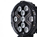 18W(1700Lm) LED darba lukturis KAMAR X-SPIDER 3 L0196 ar dzintarkrāsas LED joslu, 9 LED, 12/24V, IP67, alumīnija korpuss, 111x111x29,5mm, 0,3m kabelis, ECE R10, 2 gadu garantija