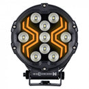 18W(1700Lm) LED darba lukturis KAMAR X-SPIDER 3 L0196 ar dzintarkrāsas LED joslu, 9 LED, 12/24V, IP67, alumīnija korpuss, 111x111x29,5mm, 0,3m kabelis, ECE R10, 2 gadu garantija
