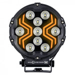 18W(1700Lm) LED darba lukturis KAMAR X-SPIDER 3 L0196 ar dzintarkrāsas LED joslu, 9 LED, 12/24V, IP67, alumīnija korpuss, 111x111x29,5mm, 0,3m kabelis, ECE R10, 2 gadu garantija