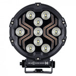 18W(1700Lm) LED darba lukturis KAMAR X-SPIDER 3 L0196 ar dzintarkrāsas LED joslu, 9 LED, 12/24V, IP67, alumīnija korpuss, 111x111x29,5mm, 0,3m kabelis, ECE R10, 2 gadu garantija