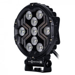 18W(1700Lm) LED darba lukturis KAMAR X-SPIDER 3 L0196 ar dzintarkrāsas LED joslu, 9 LED, 12/24V, IP67, alumīnija korpuss, 111x111x29,5mm, 0,3m kabelis, ECE R10, 2 gadu garantija