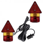 KAMAR Magnetic LED Taillight Set, 7.5 m, 12/24 V, with Triangular Reflectors for Trailers and Equipment