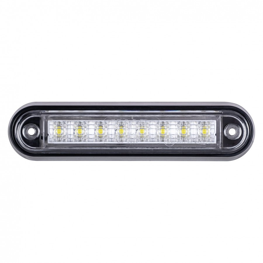 KAMAR LED Clearance Light, 8 LEDs, White, 12/24 V, Side Marker Light for Trucks, Trailers, and Equipment