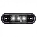 KAMAR 3LED priekšējais gabarītlukturis, 0,4/0,8W, 12/24V, IP67, tumšs tonēts korpuss, balta gaisma, 30cm kabelis, R10/R148, 2 gadu garantija