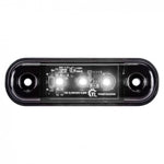 KAMAR 3LED priekšējais gabarītlukturis, 0,4/0,8W, 12/24V, IP67, tumšs tonēts korpuss, balta gaisma, 30cm kabelis, R10/R148, 2 gadu garantija