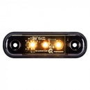 KAMAR L1318 3LED sānu gabarītlukturis, 0,4/0,8W, 12/24V, IP67, tumši tonēts korpuss, oranža gaisma, 30cm kabelis, R10/R148, 2 gadu garantija