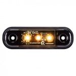 KAMAR L1318 3LED sānu gabarītlukturis, 0,4/0,8W, 12/24V, IP67, tumši tonēts korpuss, oranža gaisma, 30cm kabelis, R10/R148, 2 gadu garantija