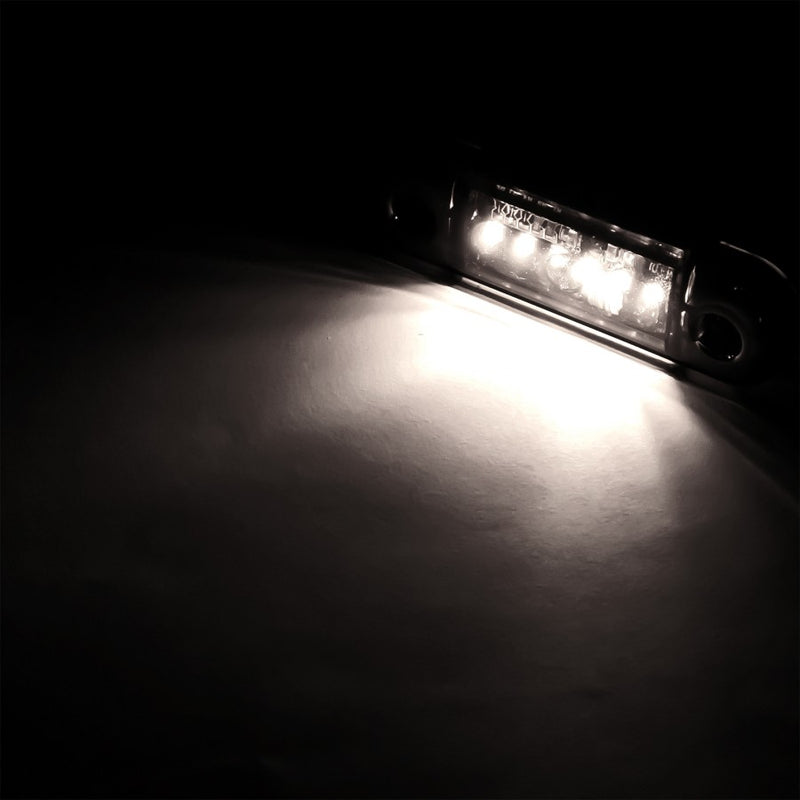 KAMAR L1320 6LED priekšējais gabarītlukturis, 1W, 12/24V, IP67, tumši tonēta lēca, balta gaisma, PC polikarbonāts, 30cm kabelis, R10/R148, 2 gadu garantija