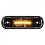 KAMAR L1321 6LED sānu gabarītlukturis, 1W, 12/24V, IP67, tumši tonēta lēca, oranža gaisma, PC polikarbonāts, 30cm kabelis, R10/R148, 2 gadu garantija