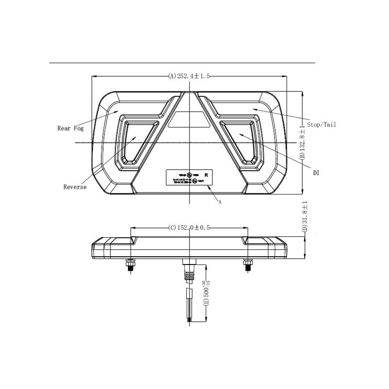 LED auto tagumine/haagise latern, vasakpoolne, 32 LED