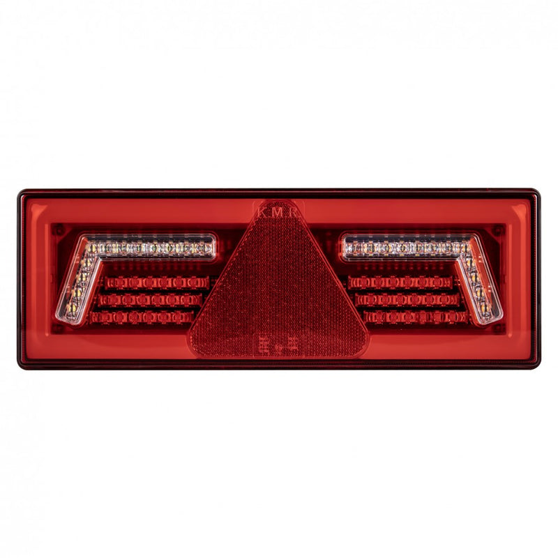 KAMAR LED aizmugures lampa L1859 kreisā 12/24 V ar 96 LED, trīsstūra atstarotāju, miglas un atpakaļgaitas gaismu