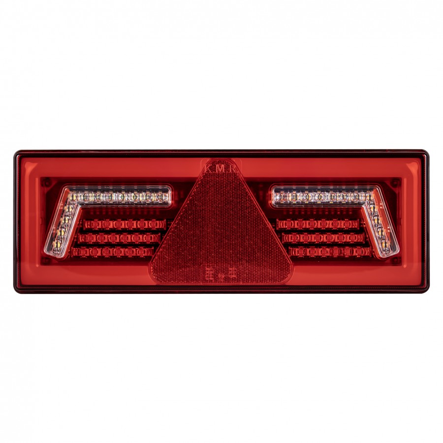 KAMAR LED aizmugures lampa L1859 kreisā 12/24 V ar 96 LED, trīsstūra atstarotāju, miglas un atpakaļgaitas gaismu