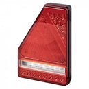 KAMAR L1907 LED aizmugurējais kombinētais lukturis, kreisais, 45LED, 12/24V, 5 gaismas funkcijas ar trijstūra atstarotāju, IP67, 218x145x35mm, 30cm kabelis, ECE homologācija, 2 gadu garantija