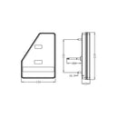 KAMAR L1907 LED aizmugurējais kombinētais lukturis, kreisais, 45LED, 12/24V, 5 gaismas funkcijas ar trijstūra atstarotāju, IP67, 218x145x35mm, 30cm kabelis, ECE homologācija, 2 gadu garantija