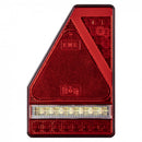 KAMAR L1907 LED aizmugurējais kombinētais lukturis, kreisais, 45LED, 12/24V, 5 gaismas funkcijas ar trijstūra atstarotāju, IP67, 218x145x35mm, 30cm kabelis, ECE homologācija, 2 gadu garantija