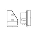 KAMAR L1908 LED aizmugurējais kombinētais lukturis, labais, 45LED, 12/24V, 5 gaismas funkcijas ar trijstūra atstarotāju, IP67, 218x145x35mm, 30cm kabelis, ECE homologācija, 2 gadu garantija