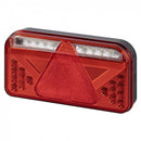 KAMAR L1912 5-FUN LED aizmugurējais kombinētais lukturis, labais, 61LED, 12/24V, 7 funkcijas, trijstūra atstarotājs, numura zīmes apgaismojums, IP67, 256x130mm, 30cm kabelis, ECE homologācija, 2 gadu garantija