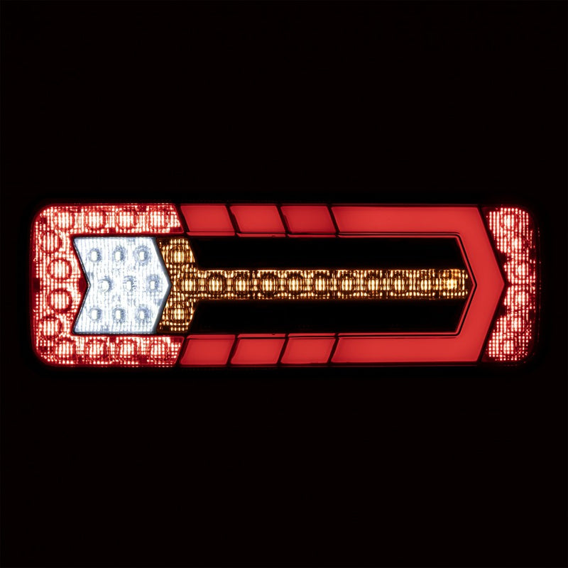 KAMAR LED aizmugures lampa L1913 12/24 V ar dinamisko pagrieziena rādītāju, miglas un atpakaļgaitas gaismu
