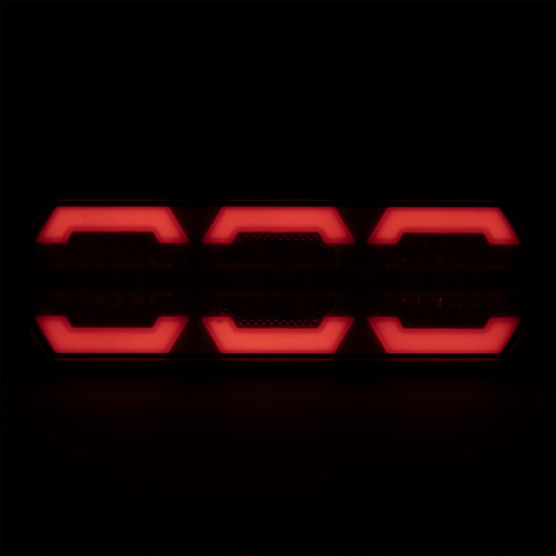 KAMAR LED neon aizmugures lampa 12/24 V ar dinamisko pagrieziena rādītāju un daudzfunkciju apgaismojumu