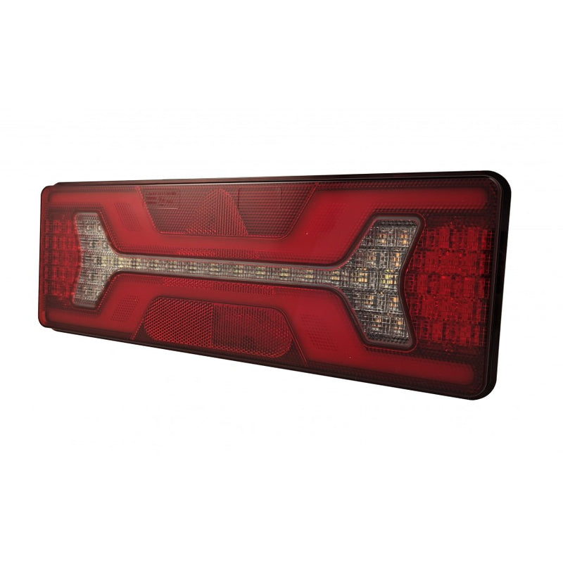 KAMAR KMR7 LED aizmugures lampa L1955 kreisā 12/24 V ar 140 LED, trīsstūra atstarotāju, miglas un atpakaļgaitas gaismu
