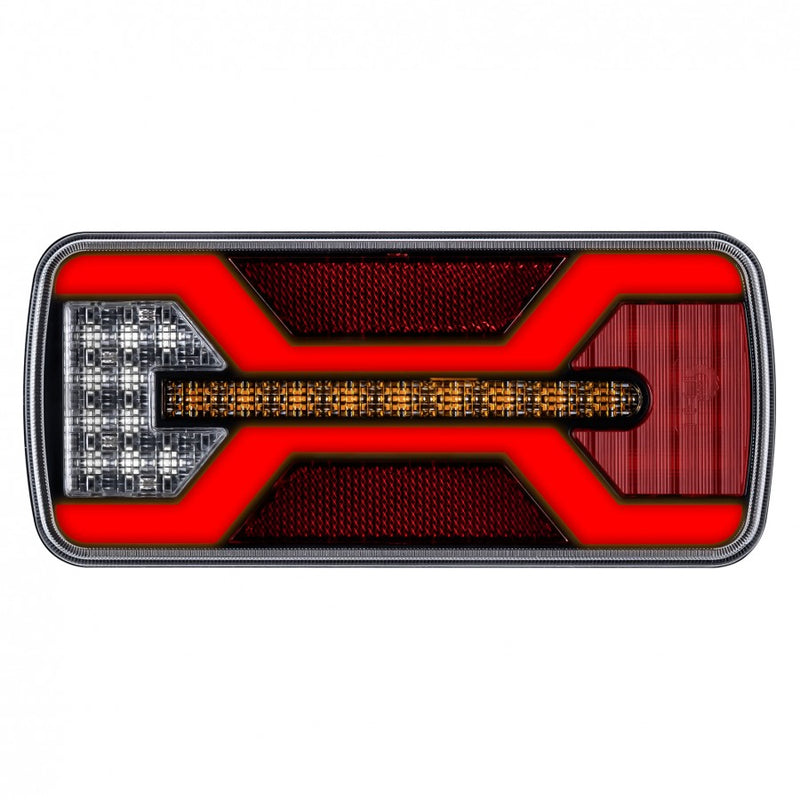 KAMAR X-SPIDER LED aizmugures lampa L2425 COF 10–30 V IP67 ar atpakaļgaitas gaismu un 69 LED