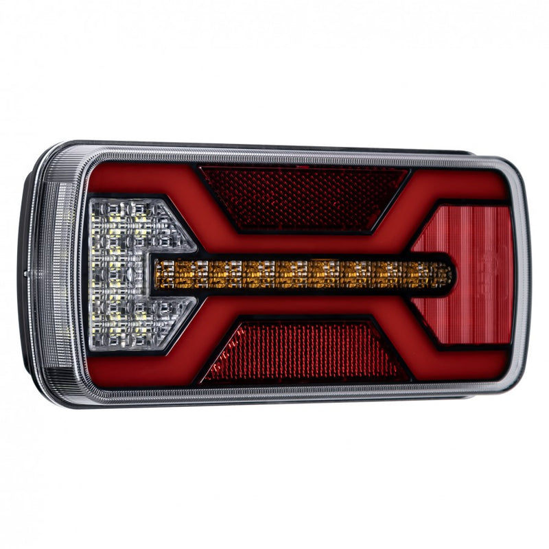 KAMAR X-SPIDER LED aizmugures lampa L2425 COF 10–30 V IP67 ar atpakaļgaitas gaismu un 69 LED