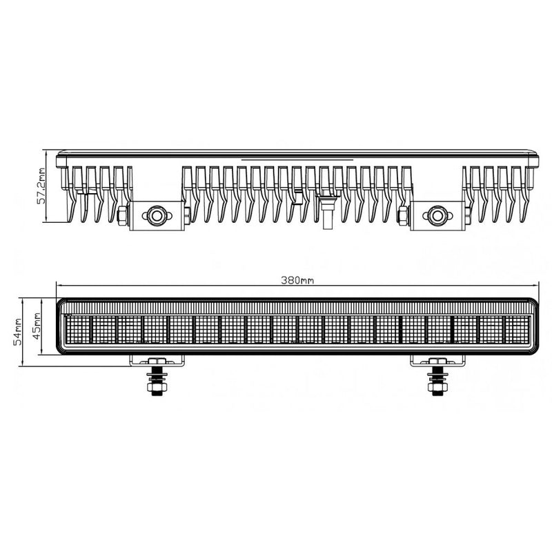 KAMAR L3416 LED tālās gaismas lukturis ar LED pozīcijas gaismu, 380mm, 45W+5W, 4000Lm, 12/24V, 18+30 LED, IP67, ECE R7/R10/R112, 2 gadu garantija
