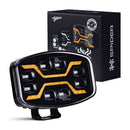 54W LED tālās gaismas lukturis KAMAR X-SPIDER L3436 ar baltu pozīcijas gaismu un dzintarkrāsas stroboskopu, 72 LED, 12/24V, IP6K9K, 245x159x90,65mm, 2 gadu garantija