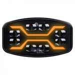 54W LED tālās gaismas lukturis KAMAR X-SPIDER L3436 ar baltu pozīcijas gaismu un dzintarkrāsas stroboskopu, 72 LED, 12/24V, IP6K9K, 245x159x90,65mm, 2 gadu garantija