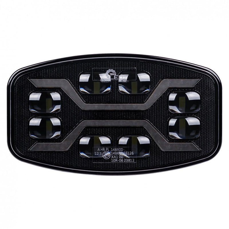 54W LED tālās gaismas lukturis KAMAR X-SPIDER L3436 ar baltu pozīcijas gaismu un dzintarkrāsas stroboskopu, 72 LED, 12/24V, IP6K9K, 245x159x90,65mm, 2 gadu garantija