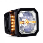 LED headlight with heated lens, 48 LEDs, 12/24 V