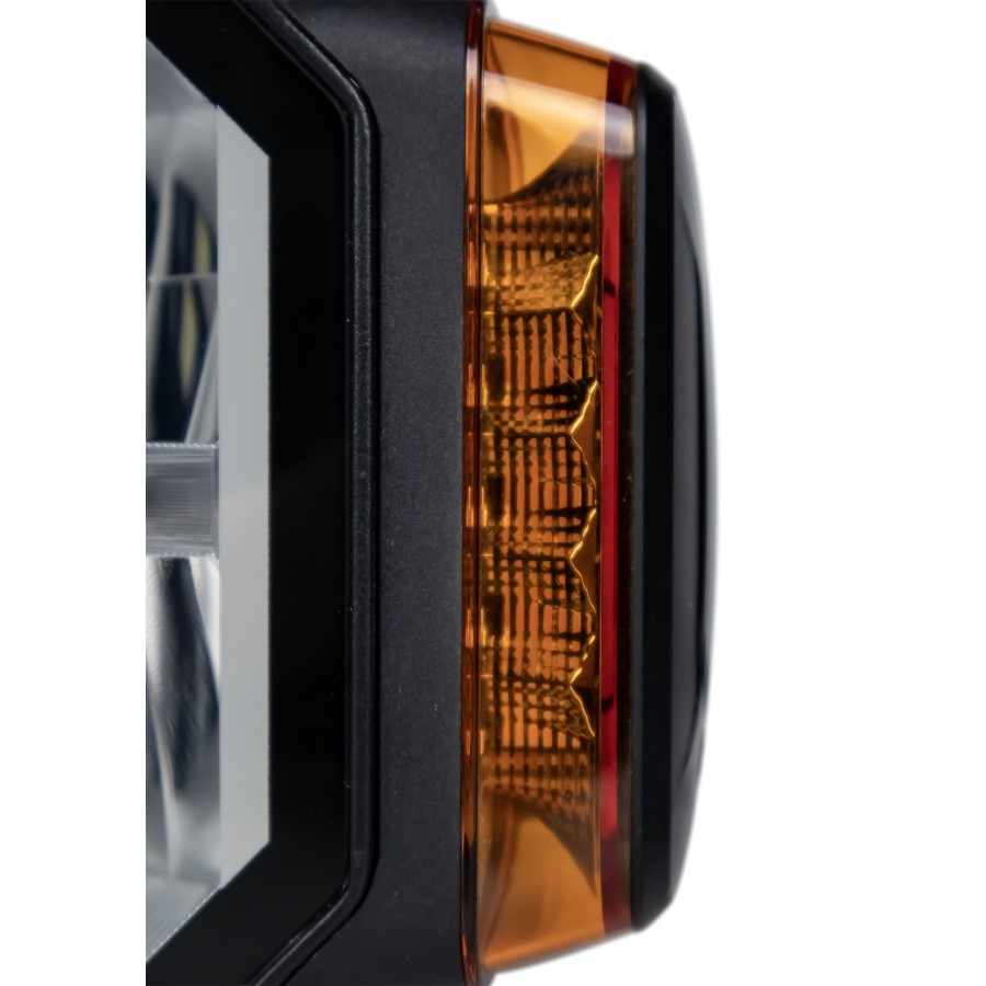 LED headlight with heated lens, 48 LEDs, 12/24 V