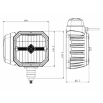 LED headlight with heated lens, 48 LEDs, 12/24 V