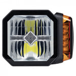 LED headlight with heated lens, 48 LEDs, 12/24 V