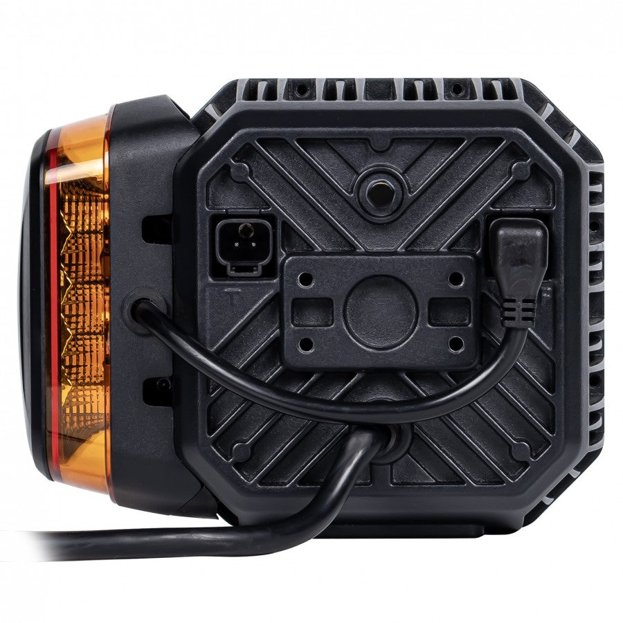 LED headlight with heated lens, 48 LEDs, 12/24 V