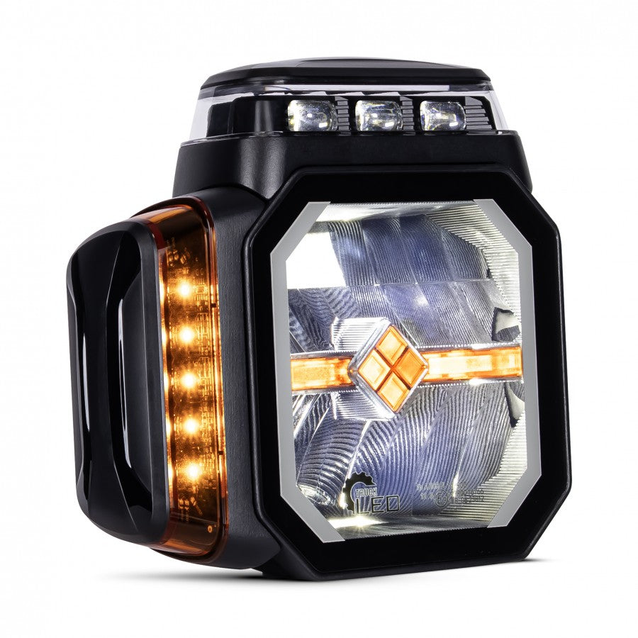 LED priekšējais lukturis ar miglas gaismu un apsildāmu stiklu, 51 LED, 12/24 V