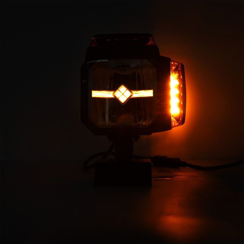 LED priekšējais lukturis ar stroboskopa funkciju un apsildāmu stiklu, 81 LED, 12/24 V