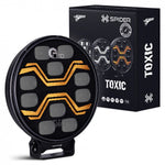 KAMAR X-SPIDER TOXIC L3440 LED tālās gaismas lukturis ar balto pozīcijas un oranžo brīdinājuma gaismu, 80/3/14W, 12/24V, 10+42LED, IP6K9K/IP6K8, 2,5m kabelis, ECE R10/R65/R148/R149, 2 gadu garantija