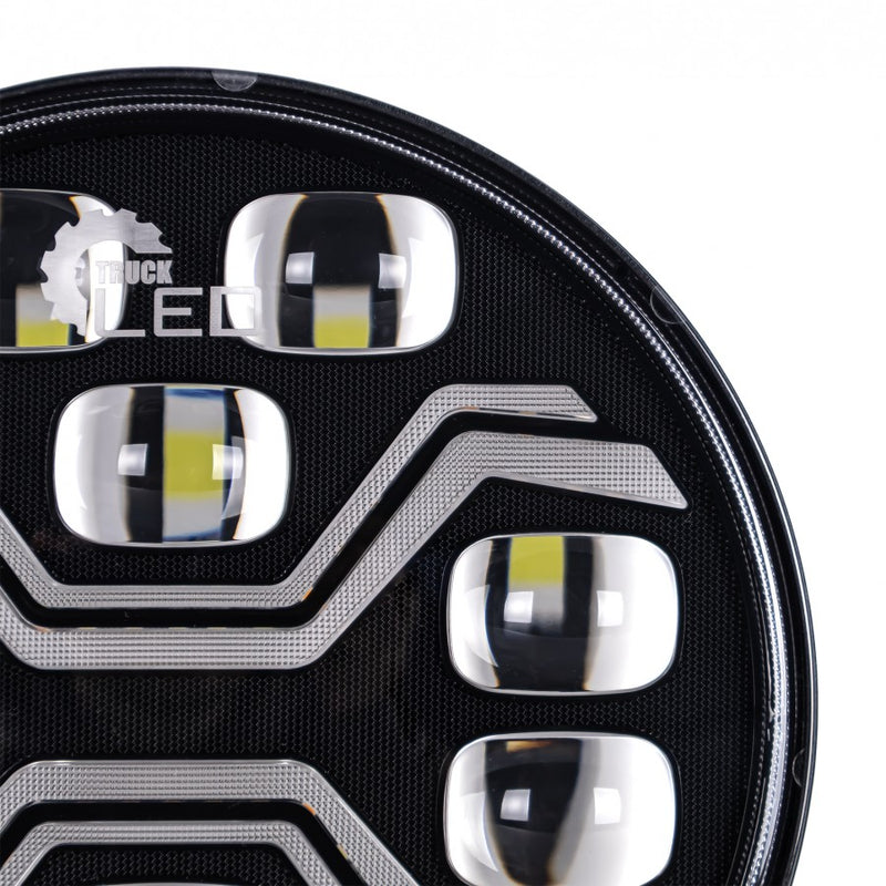 KAMAR X-SPIDER TOXIC L3440 LED tālās gaismas lukturis ar balto pozīcijas un oranžo brīdinājuma gaismu, 80/3/14W, 12/24V, 10+42LED, IP6K9K/IP6K8, 2,5m kabelis, ECE R10/R65/R148/R149, 2 gadu garantija
