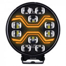 KAMAR X-SPIDER TOXIC L3440 LED tālās gaismas lukturis ar balto pozīcijas un oranžo brīdinājuma gaismu, 80/3/14W, 12/24V, 10+42LED, IP6K9K/IP6K8, 2,5m kabelis, ECE R10/R65/R148/R149, 2 gadu garantija