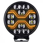 KAMAR X-SPIDER TOXIC L3440 LED tālās gaismas lukturis ar balto pozīcijas un oranžo brīdinājuma gaismu, 80/3/14W, 12/24V, 10+42LED, IP6K9K/IP6K8, 2,5m kabelis, ECE R10/R65/R148/R149, 2 gadu garantija