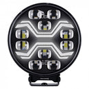 KAMAR X-SPIDER TOXIC L3440 LED tālās gaismas lukturis ar balto pozīcijas un oranžo brīdinājuma gaismu, 80/3/14W, 12/24V, 10+42LED, IP6K9K/IP6K8, 2,5m kabelis, ECE R10/R65/R148/R149, 2 gadu garantija