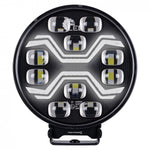 KAMAR X-SPIDER TOXIC L3440 LED tālās gaismas lukturis ar balto pozīcijas un oranžo brīdinājuma gaismu, 80/3/14W, 12/24V, 10+42LED, IP6K9K/IP6K8, 2,5m kabelis, ECE R10/R65/R148/R149, 2 gadu garantija
