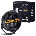 KAMAR X-SPIDER NINJA ROUND LED High-Beam Headlight L3442 100 W 12/24 V IP69K with strobe and position light