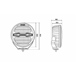 KAMAR X-SPIDER NINJA ROUND LED High-Beam Headlight L3442 100 W 12/24 V IP69K with strobe and position light