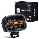 KAMAR X-SPIDER NINJA OVAL LED High-Beam Headlight L3443 80 W 12/24 V IP69K with Strobe and Parking Light