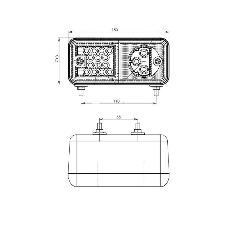 KAMAR LED pagrieziena rādītāja lukturis C-360 W07DP 12–24V