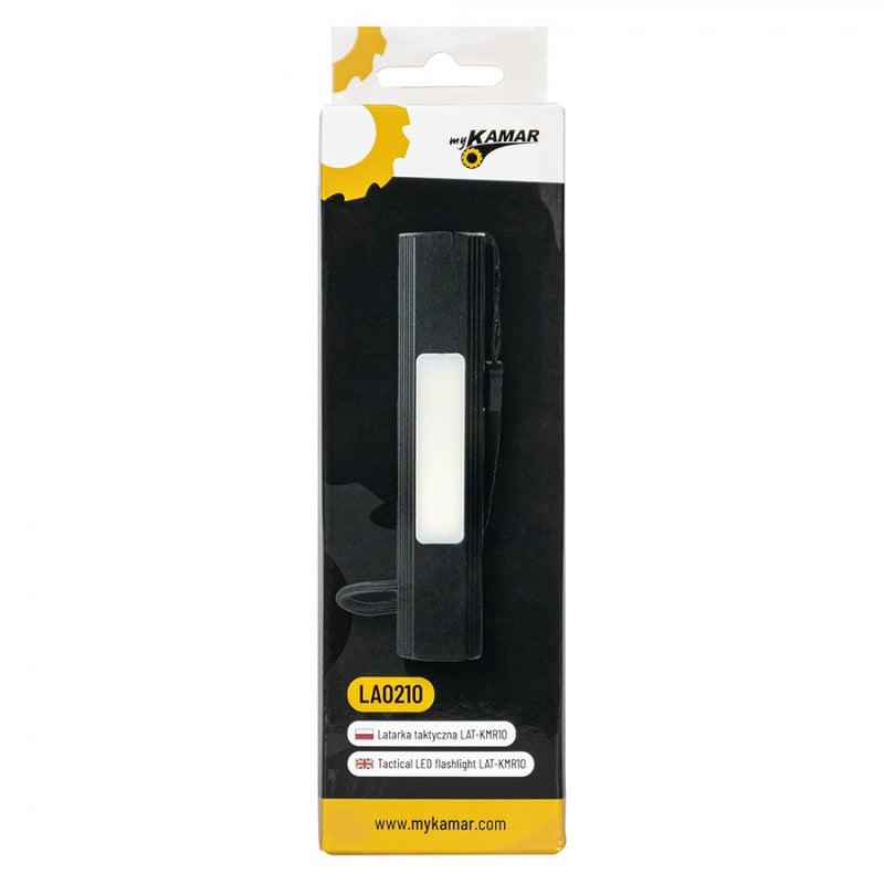KAMAR Taktiskais LED lukturis LAT-KMR10 ar USB uzlādi un akumulatoru, pārnēsājams darba un kempinga lukturis