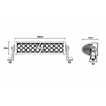 KAMAR LED darba gaismas panelis LB0121, 45 W, 3300 lm, 12/24 V, 60 LED, 500 × 30 mm, IP67