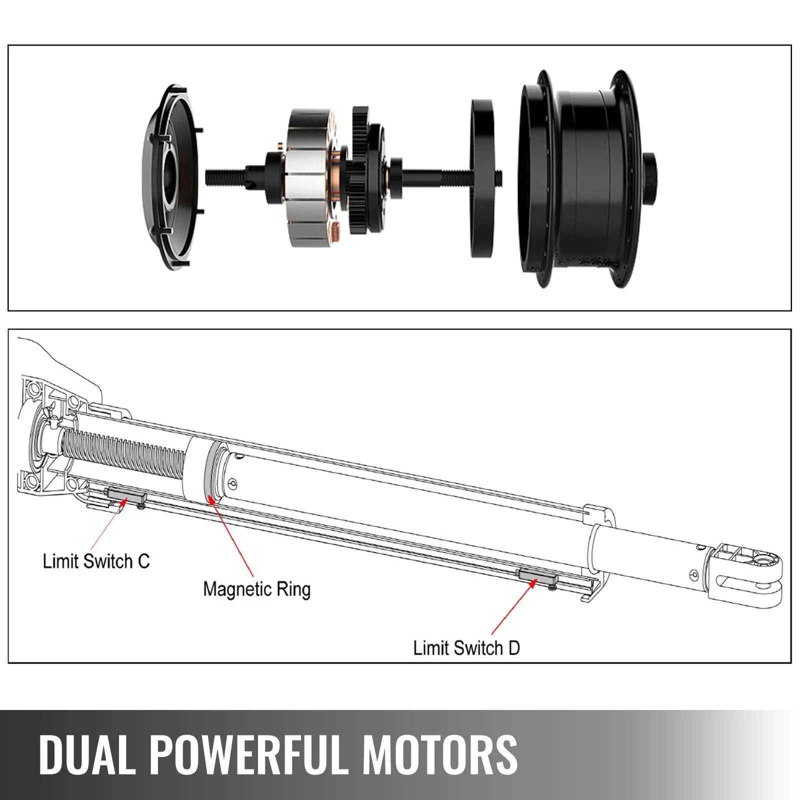 VEVOR double swing gate opener garage door operator 300kg 2.74m